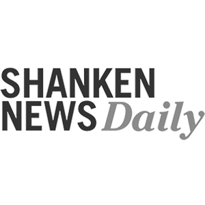 Shaken News Daily logo black and white